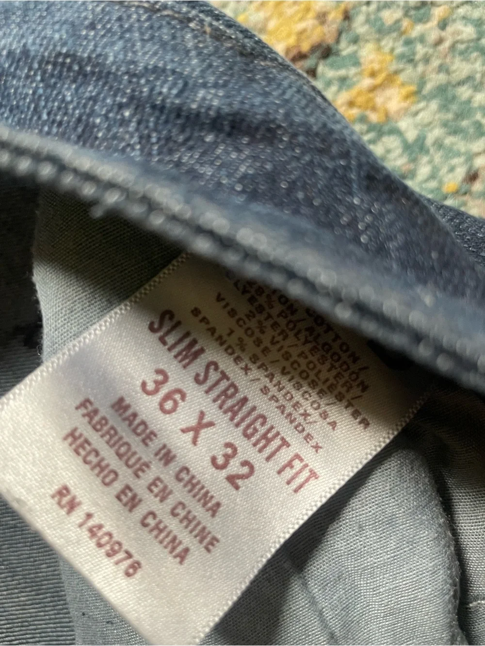 IZOD Men's Dark Blue Straight Fit Jeans 36/32